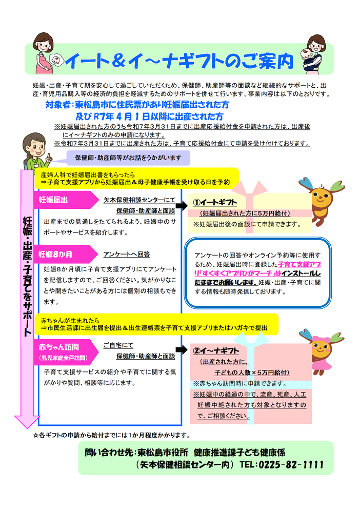 イート＆イ～ナギフトのご案内